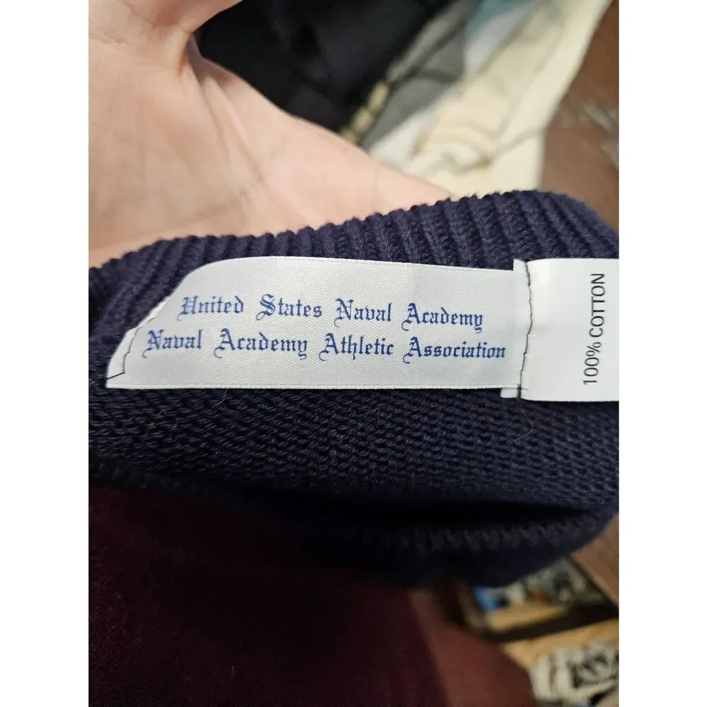 US Naval Academy Blue Cotton Sweater Mens Size XL - Picture 5 of 8